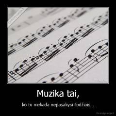 Muzika tai, - ko tu niekada nepasakysi žodžiais…