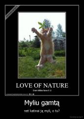 Myliu gamtą - net katinai ją myli, o tu?