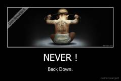 NEVER ! - Back Down.