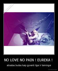 NO LOVE NO PAIN ! EUREKA !  - atrastas budas kaip gyventi ilgai ir laimingai