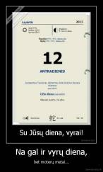 Na gal ir vyrų diena, - bet moterų metai...