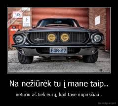 Na nežiūrėk tu į mane taip.. - neturiu aš tiek eurų, kad tave nupirkčiau..