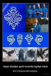 Naujas Islandijos sporto komandos logotipe matosi - keturi mitologiniai šalies sergėtojai  