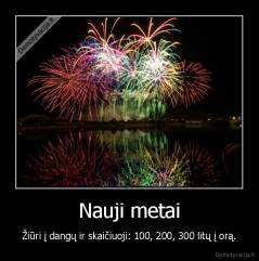 Nauji metai - Žiūri į dangų ir skaičiuoji: 100, 200, 300 litų į orą.