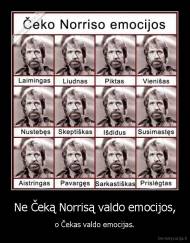 Ne Čeką Norrisą valdo emocijos, - o Čekas valdo emocijas.