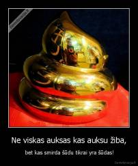 Ne viskas auksas kas auksu žiba, -  bet kas smirda šūdu tikrai yra šūdas!