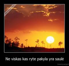 Ne viskas kas ryte pakyla yra saulė - 
