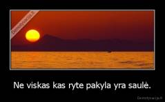 Ne viskas kas ryte pakyla yra saulė. - 