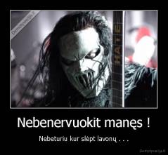 Nebenervuokit manęs ! - Nebeturiu kur slėpt lavonų . . .