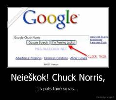 Neieškok! Chuck Norris, - jis pats tave suras...