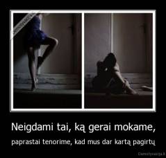 Neigdami tai, ką gerai mokame, - paprastai tenorime, kad mus dar kartą pagirtų