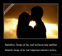 Nekaltinu Tavęs už tai, kad bučiavai taip saldžiai - Nekenčiu Savęs už tai, kad mėgavausi kiekvienu bučiniu.