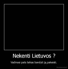 Nekenti Lietuvos ? - Vadinasi pats laikas bandyti ją pakeisti.