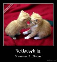 Neklausyk jų. - Tu ne storas. Tu pūkuotas.