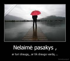 Nelaimė pasakys , - ar turi draugą , ar tik draugo vardą ...