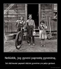 Neliūdėk, jog gyveni paprastą gyvenimą. - Juk dažniausiai paprasti dalykai gyvenime yra patys geriausi.