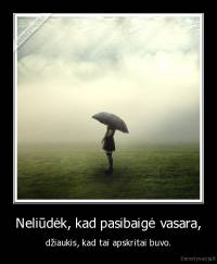 Neliūdėk, kad pasibaigė vasara, - džiaukis, kad tai apskritai buvo.