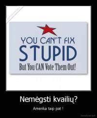 Nemėgsti kvailių? - Amerika taip pat !