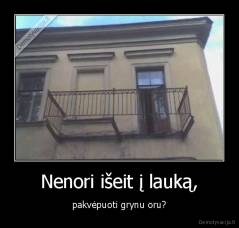 Nenori išeit į lauką, - pakvėpuoti grynu oru?