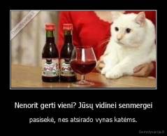 Nenorit gerti vieni? Jūsų vidinei senmergei - pasisekė, nes atsirado vynas katėms.