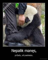 Nepalik manęs, - prižadu, aš pasikeisiu.