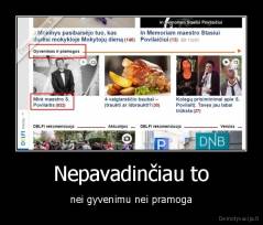 Nepavadinčiau to - nei gyvenimu nei pramoga