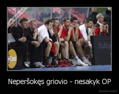 Neperšokęs griovio - nesakyk OP - 