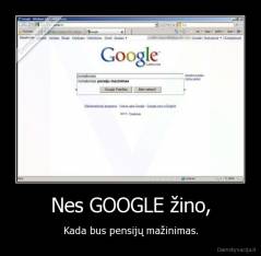 Nes GOOGLE žino, - Kada bus pensijų mažinimas.