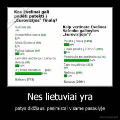 Nes lietuviai yra - patys didžiausi pesimistai visame pasaulyje