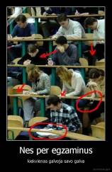 Nes per egzaminus - kiekvienas galvoja savo galva