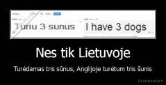 Nes tik Lietuvoje - Turėdamas tris sūnus, Anglijoje turėtum tris šunis