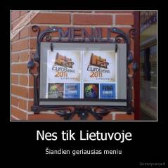 Nes tik Lietuvoje - Šiandien geriausias meniu