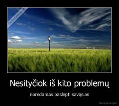 Nesityčiok iš kito problemų - norėdamas paslėpti savąsias