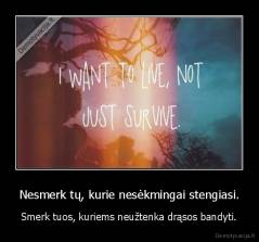 Nesmerk tų, kurie nesėkmingai stengiasi. - Smerk tuos, kuriems neužtenka drąsos bandyti.