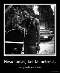Nesu forsas, bet tai neteisia, - kad į snuki neduočiau