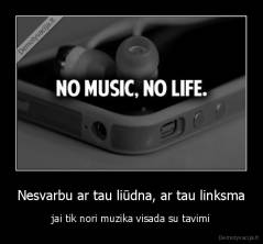 Nesvarbu ar tau liūdna, ar tau linksma - jai tik nori muzika visada su tavimi