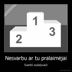 Nesvarbu ar tu pralaimėjai - Svarbū sudalyvaut