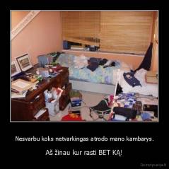 Nesvarbu koks netvarkingas atrodo mano kambarys. - Aš žinau kur rasti BET KĄ!
