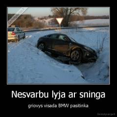 Nesvarbu lyja ar sninga - griovys visada BMW pasitinka