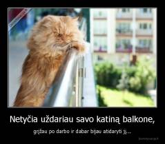 Netyčia uždariau savo katiną balkone, - grįžau po darbo ir dabar bijau atidaryti jį...
