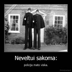 Neveltui sakoma: - policija mato viska.