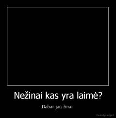 Nežinai kas yra laimė? - Dabar jau žinai.