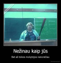 Nežinau kaip jūs - Bet aš tokios mokytojos nenorėčiau