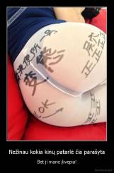 Nežinau kokia kinų patarlė čia parašyta - Bet ji mane įkvepia!