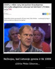 Nežinojau, kad Lietuvoje gyvena ir tik 1000€ - uždirba Melas Gibsonas...
