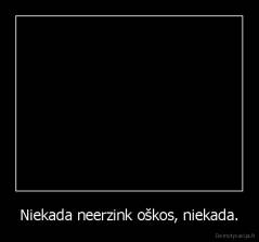 Niekada neerzink oškos, niekada. - 