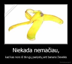 Niekada nemačiau, - kad kas nors iš tikrųjų paslystų ant banano žievelės