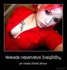 Niekada nepamatysi žvaigždžių, - jei visada žiūrėsi žemyn