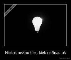 Niekas nežino tiek, kiek nežinau aš - 