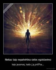 Niekas taip nepatvirtina sielos egzistavimo - kaip jausmas, kada į ją priš*ka...